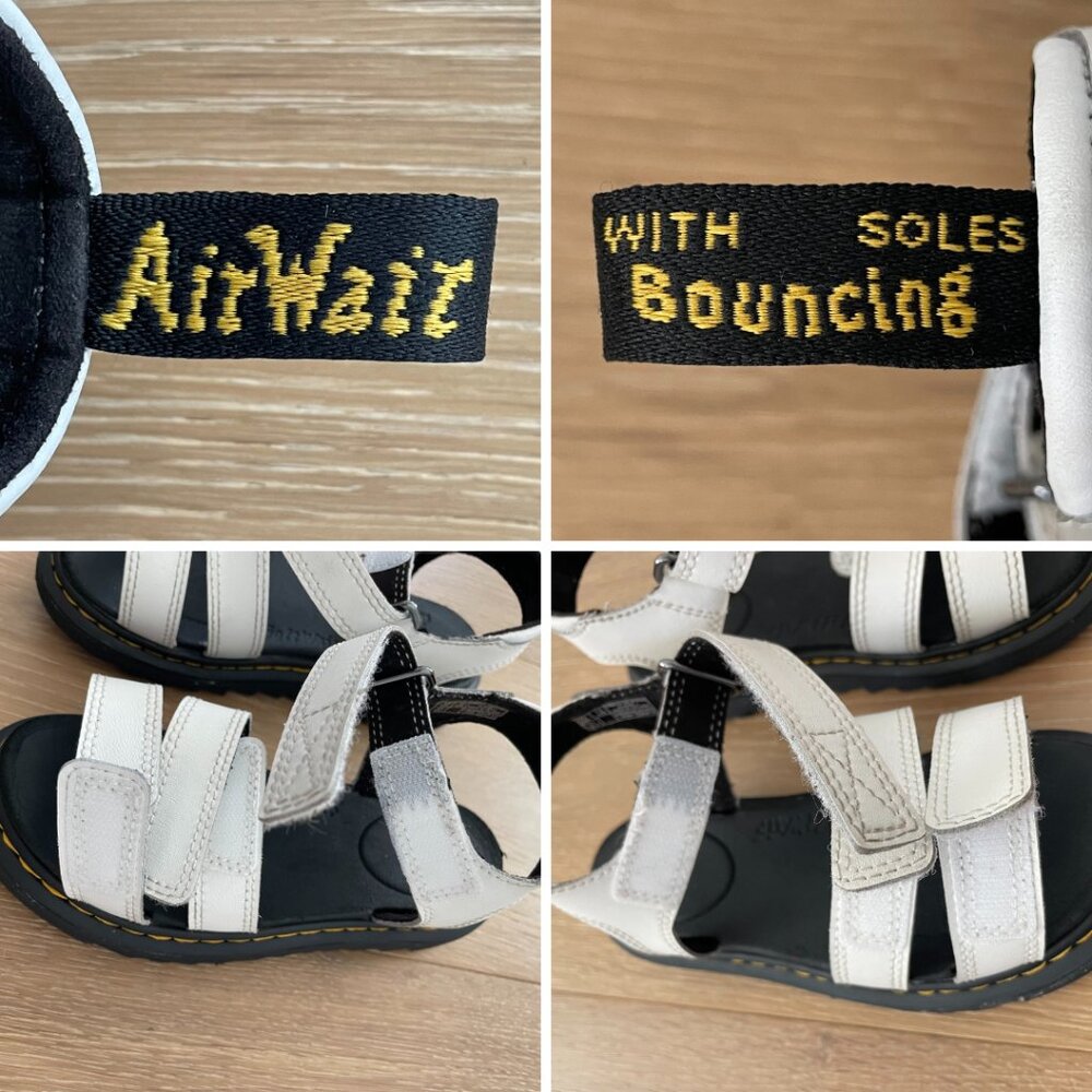 Dr. Martens Shoes Junior 13 Klaire Leather Strap Sandals White T Lamper Doc - Picture 14 of 16